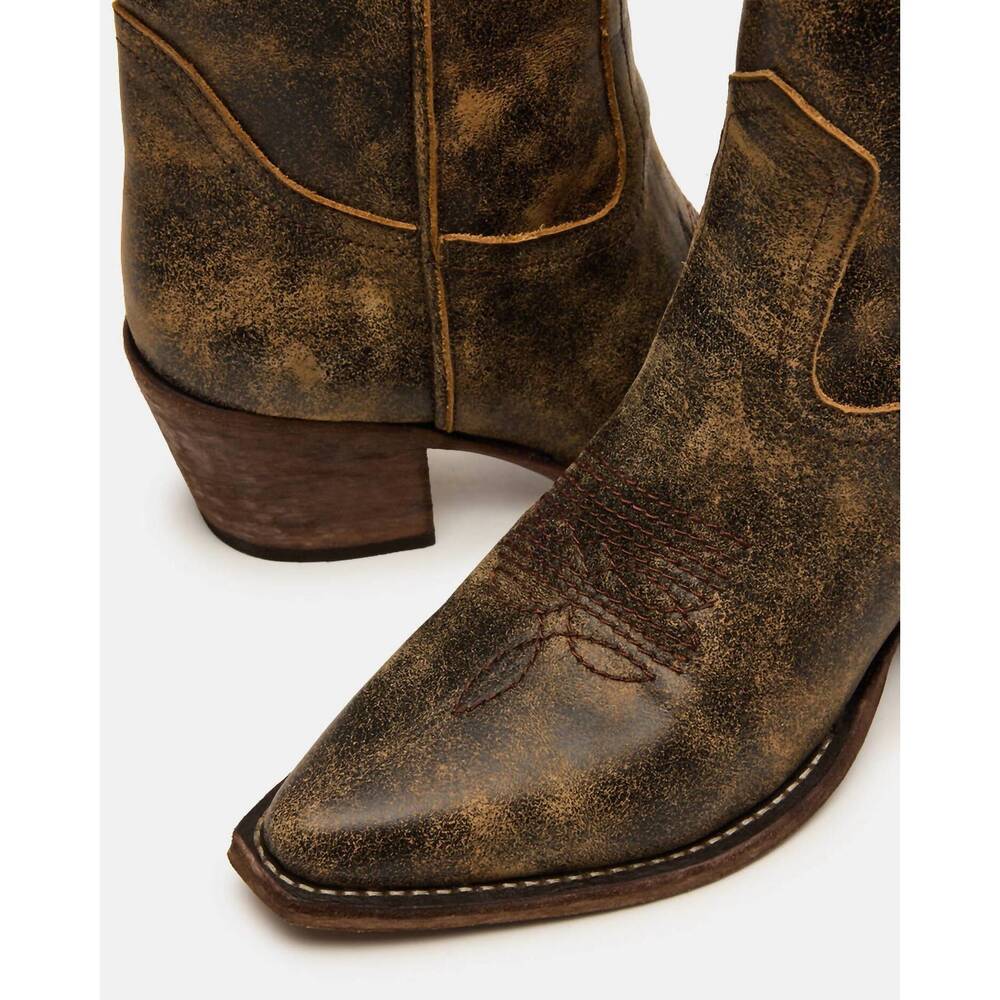 NEW STEVE MADDEN women's albany boots in brown distressed - Picture 6 of 6